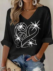 Women's Breast Cancer Awareness Pink Ribbon Print Casual T-shirt