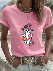 Women's Breast Cancer Awareness In October We Wear Pink Print Casual T-Shirt