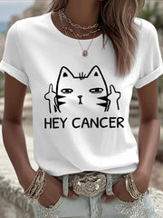 Women's Hey Cancer F U Cat T-Shirts