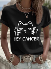 Women's Hey Cancer F U Cat T-Shirts