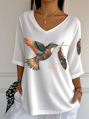 Women's Orange Shirt Day Hummingbird Casual Tops