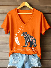 Women's Every Child Matters Print V-Neck T-Shirt