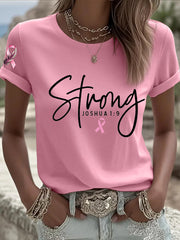 Women's Breast Cancer Survivor Strong Pink Ribbon T-shirt