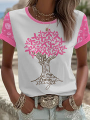Women's Breast Cancer Printed T-shirt
