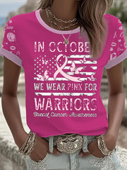 Women's Breast Cancer Printed T-shirt