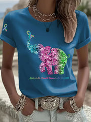 Women's Metastatic Breast Cancer Awareness Print Casual T-Shirt