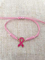 Women's Breast Cancer Pink Adjustable Bracelet