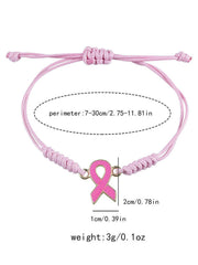 Women's Breast Cancer Pink Adjustable Bracelet