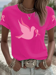 Women's Breast Cancer Printed T-shirt
