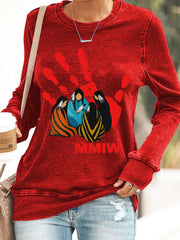 Women's MMIW Print Washed Sweatshirt