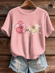 Women's Breast Cancer Awareness Art Painting Knit Top