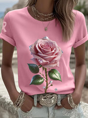 Women's Breast Cancer Awareness Pink Roses T-Shirts