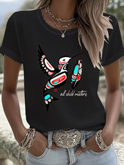 Women's All Child Matters Printed Casual T-shirt