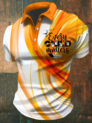 Men's Orange Shirt Daily Print Casual Top