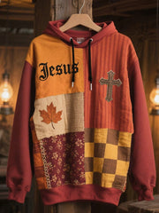 Women's Faith Cross Autumn Maple Leaf Art Sweatshirt