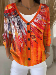 Women's Indigenous Art Printed Cardigan