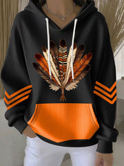 Women's Clothing Indigenous Feather Art Hoodies