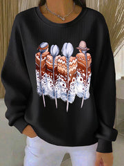 Women Indigenous Feather Art Sweatshirts