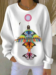 Women Indigenous Feather Art Sweatshirts