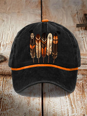 Indigenous feather art neutral hats