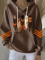 Women's Clothing Indigenous Feather Art Hoodies