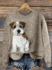 Women's Fuzzy Dog Cozy Knit Sweater