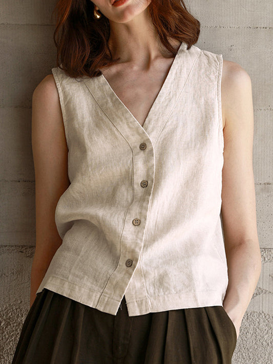 Women's Casual Linen Vest