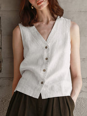 Women's Casual Linen Vest