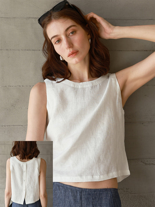 Women's Linen Vest (Two Ways to Wear)