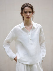 Women's Linen V-neck Casual Shirt