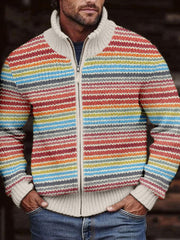 Men's autumn and winter striped printed jackets