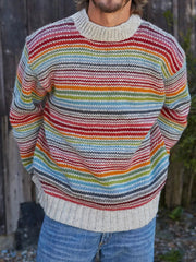 Men's autumn and winter striped tops