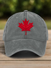Unisex Canadian Flag And Maple Leaf Print Hat