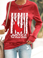 Women's 'Justice for Stolen Sisters' red dress sweatshirts
