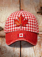Canada Flag Plaid Vintage Unisex Hats