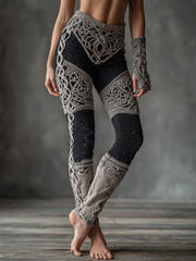 Women's Celtic Knot Pattern Cozy Stretch Leggings