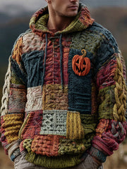 Men's Geometric Art Knitted Hoodie