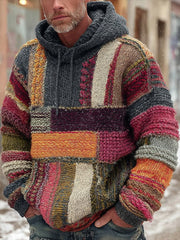 Men's Geometric Art Knitted Hoodie