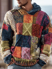 Men's Geometric Art Knitted Hoodie