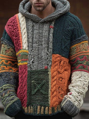 Men's Geometric Art Knitted Hoodie