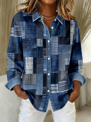 Women's Vintage Patchwork Art Shirt