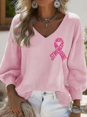 Women's Hope Strength Love Courage Breast Cancer Awareness Tops