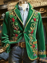 Men's Christmas Art Printed Jacket