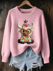Women's Christmas Highland Cow Sweater