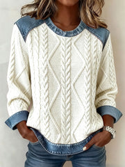 Women's Autumn and Winter Textured Printed Tops