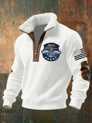 Men's Navy 250th Anniversary Printed zip-up hoodie