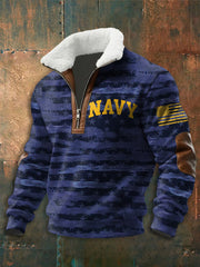 Men's Navy 250th Anniversary Printed zip-up hoodie