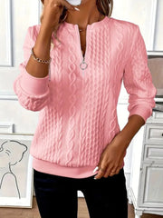Women's Casual Cable Zipper Sweatshirt
