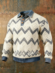 Men's Autumn and Winter Denim Collar Top