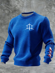 Men's Faith Cross Checkered Cotton Hoodie